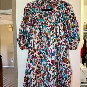 Multicolor Abstract Print Women's Dress